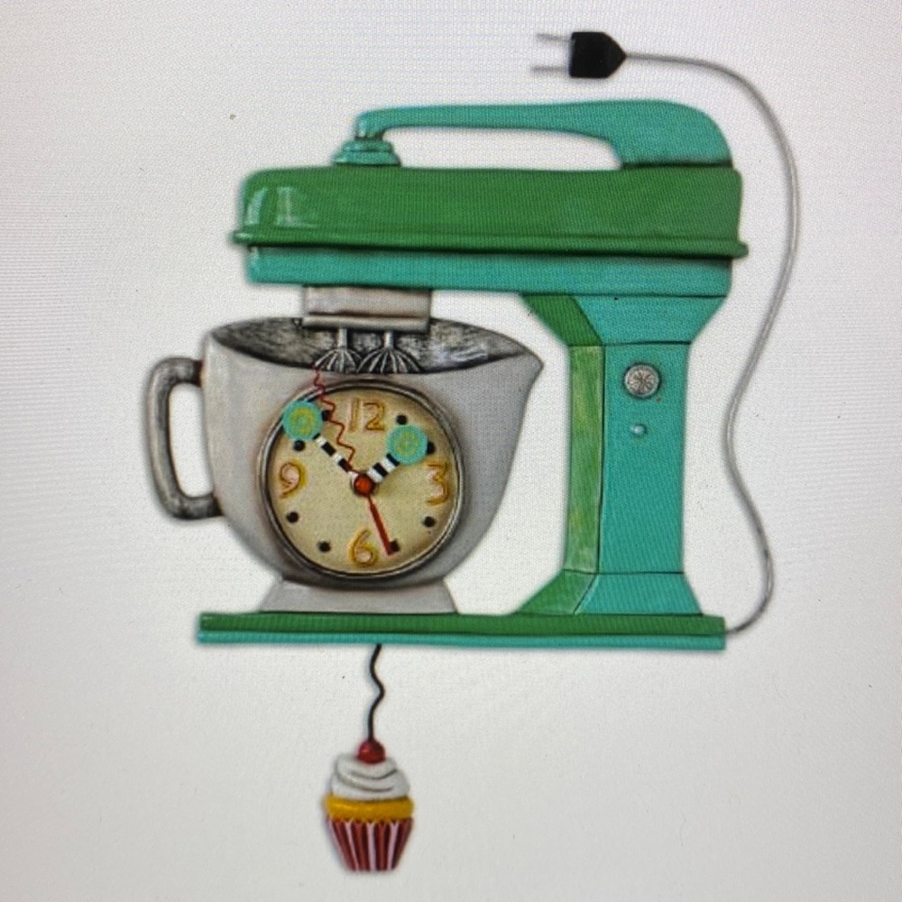 Allen Designs Vintage Mixer Green Pendulum Clock